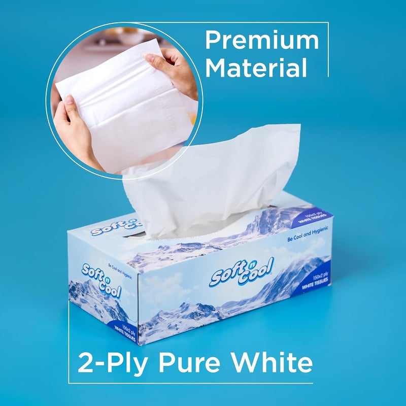 Soft N Cool White Facial Tissue 2 Ply - Pack of 5 Boxes - Image 4
